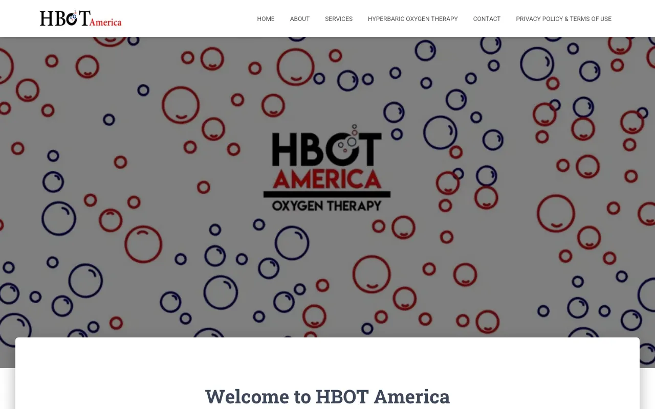 HBOT America website screenshot