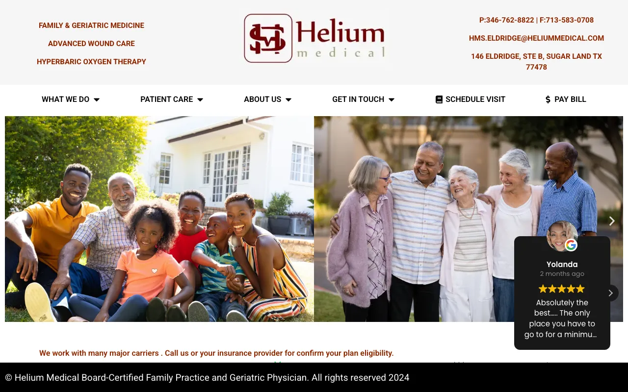 Helium Medical (with Edith Akintokunbo MD) website screenshot
