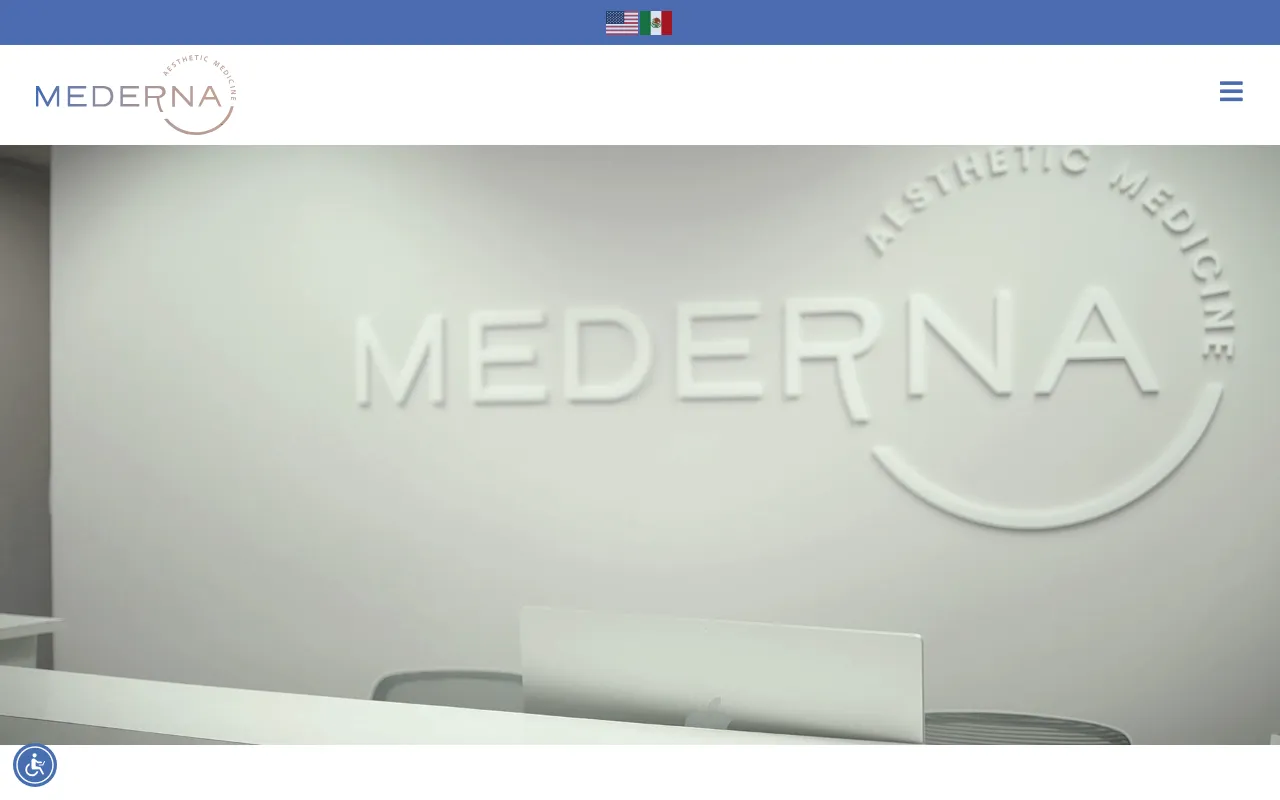 Mederna Aesthetic & Wellness Medical Center website screenshot