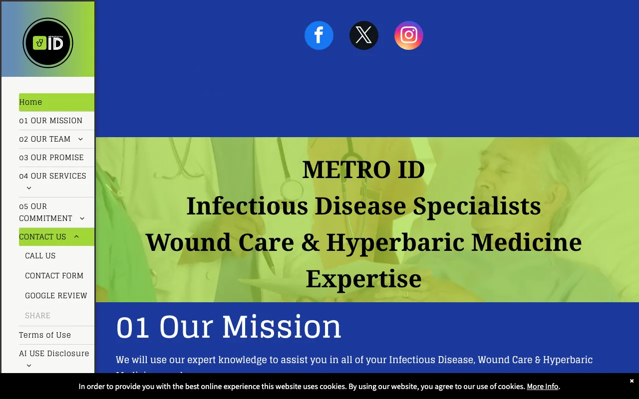 Metropolitan Infectious Disease website screenshot