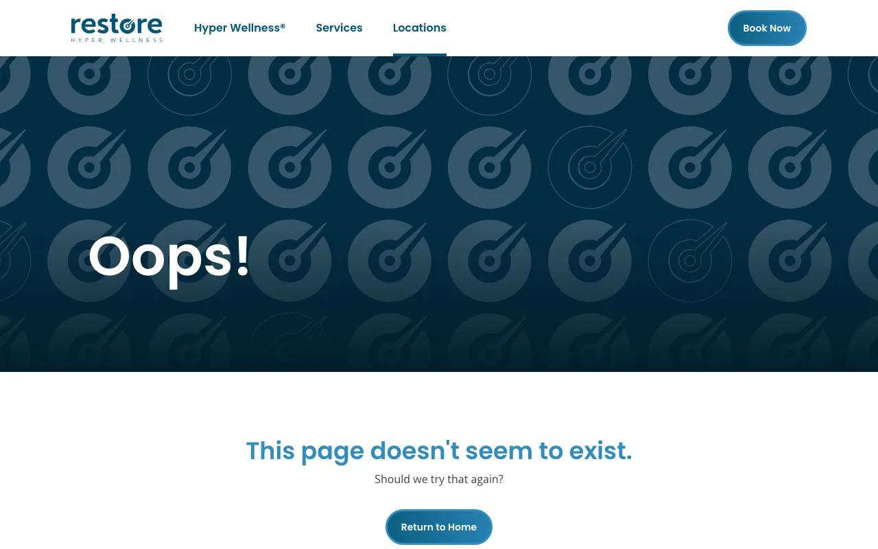 Restore Hyper Wellness website screenshot