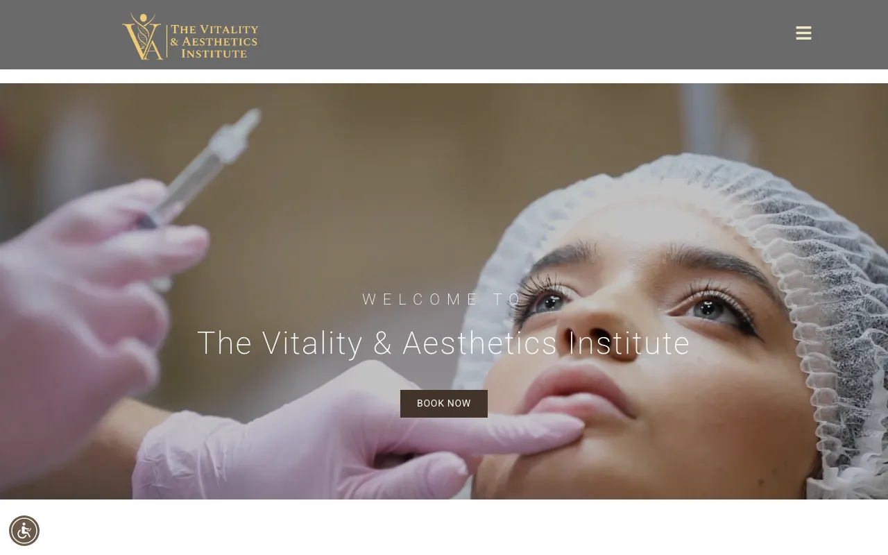 The Vitality & Aesthetics Institute website screenshot