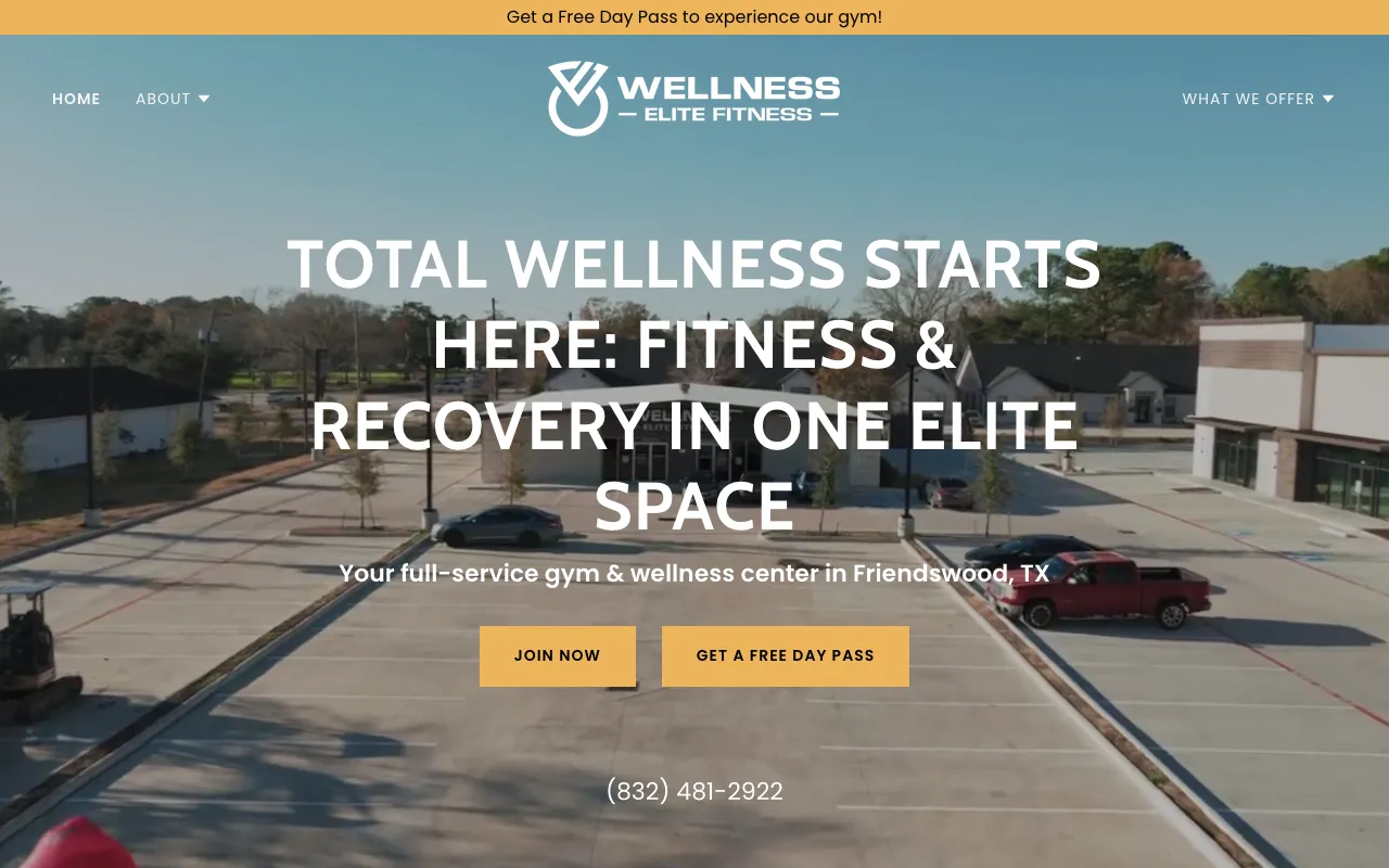 Wellness Elite Fitness website screenshot